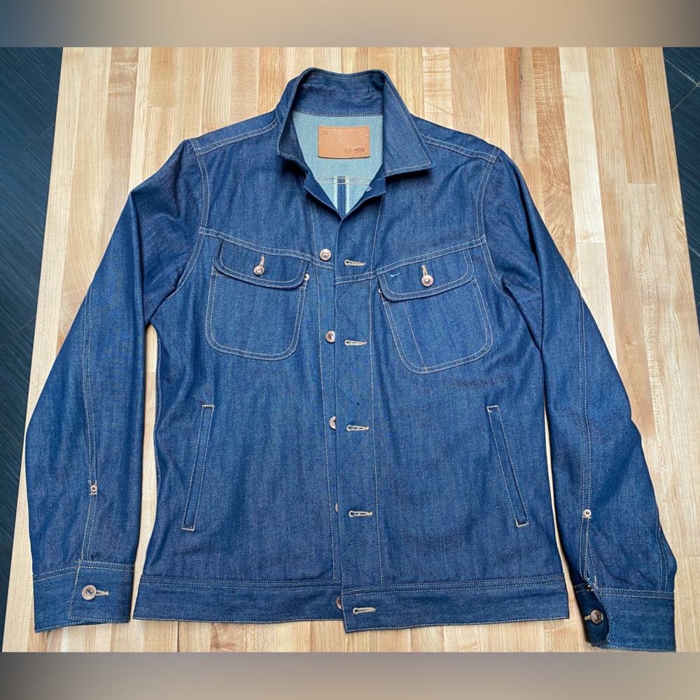 Taylor Stitch long haul trucker denim jacket.